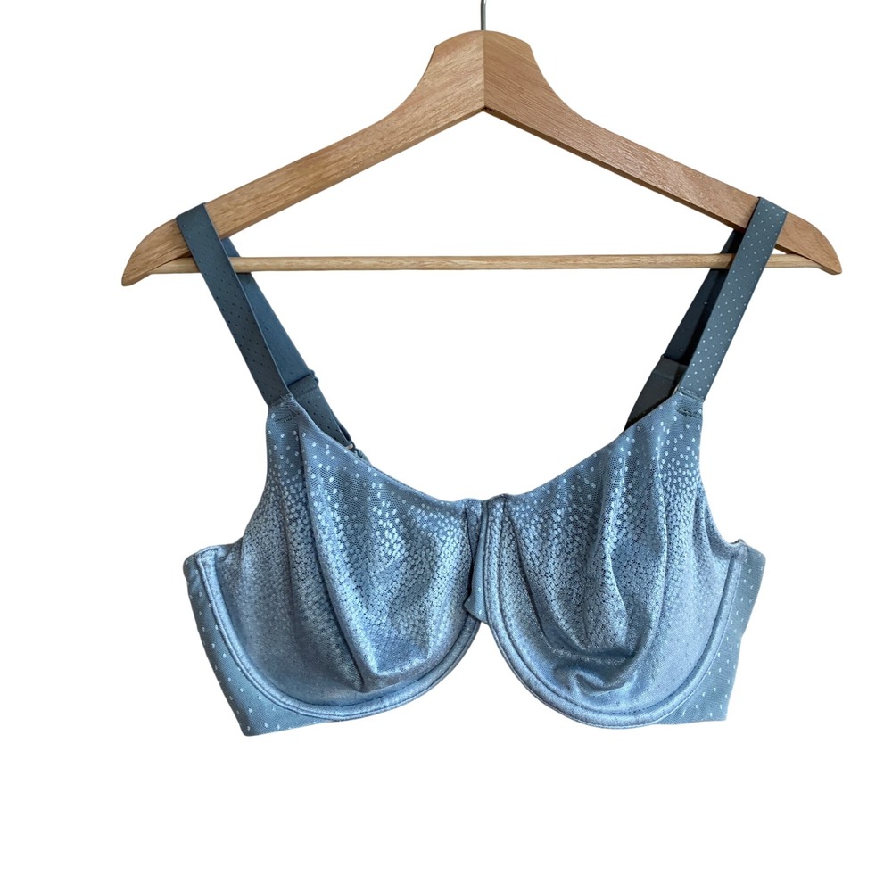 Wacoal Awareness Underwire Bra 38DD Blue Women Jacquard Floral 855303